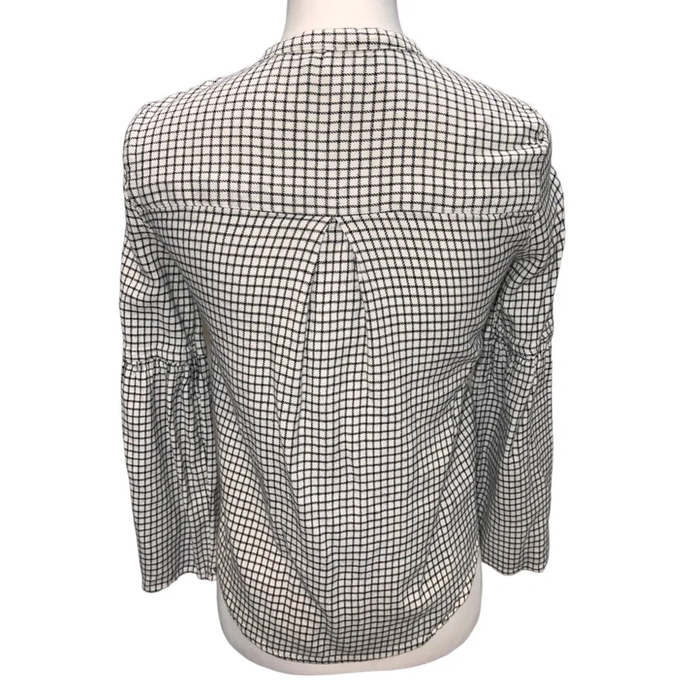 Madewell🦎Bell Sleeve Windowpane Button Down 🌵
